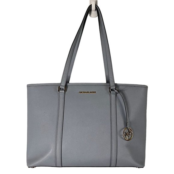 Michael Kors Handbags - Michael Kors Tote Shoulder Bag Light Blue Zipper Close